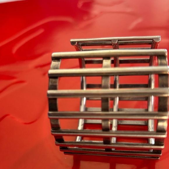 Mexico 925 Sterling Silver Ladder Wide Cuff - Picture 3 of 6